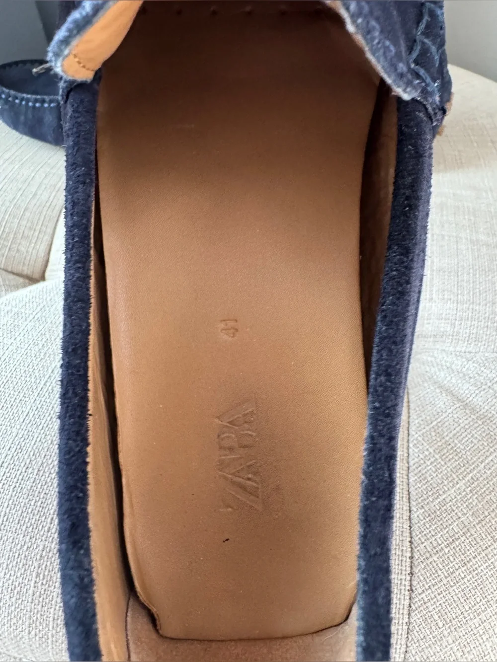 Zara Men's Split Suede Moccasins Size 8-8.5 EU 41